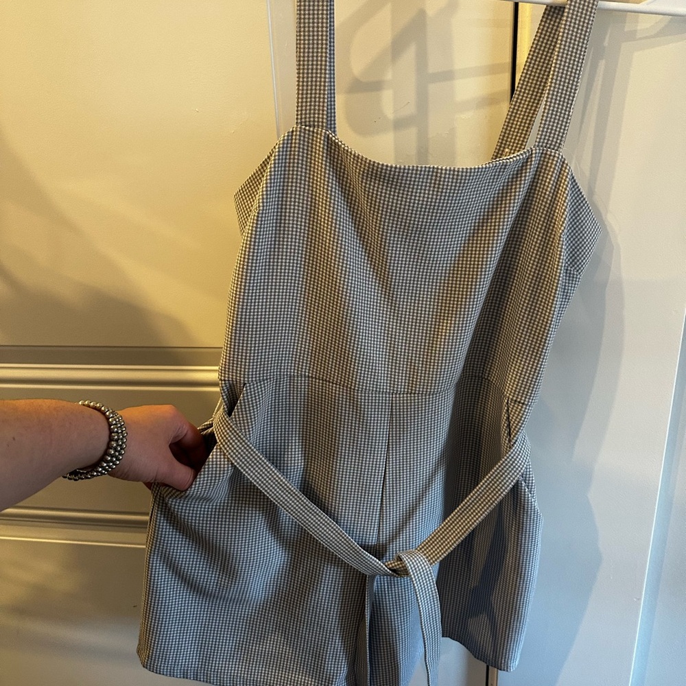 Forever 21 Gray Checkered Jumpsuit